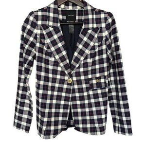 Smythe Duchess Checked Blazer Elbow Patch‎  Women Size 2